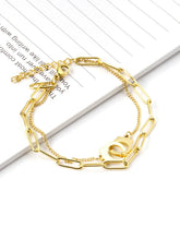 Cuff Charm Clip Chain Bracelet - Gold