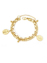 Coin Charm Layered Bracelet