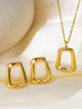 1pc Geometric Square Collarbone Chain Necklace With Earrings