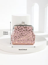 Metallic Leopard Pattern Coin Case - Pink