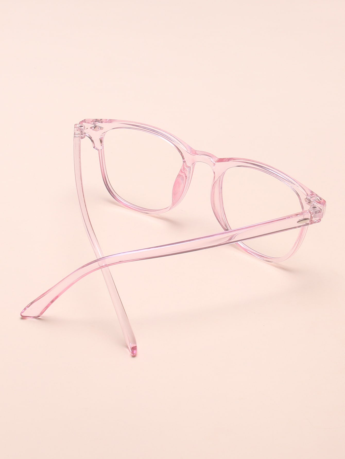 Clear Acrylic Frame Glasses - Baby Pink