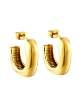 Stainless Steel Chunky Open Hoops Earrings