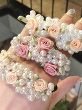 3pcs Rose & Faux Pearl Hair Ties - www.thetreasurebox.me