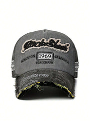 A Vintage Distressed Washed-Out Hole Casual Baseball Cap