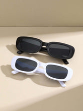 2pcs Unisex Square Street Style Eyeglasses - Black and White