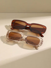 2pcs Personalized Luxury Shades Square Style Eyeglasses - Brown Champagne