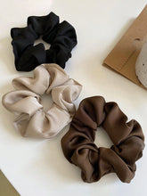 3pc Vintage French Silk Satin Scrunchies Elegant Hair Ties