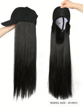 Synthetic Hair Extension Baseball Cap Wig - Black