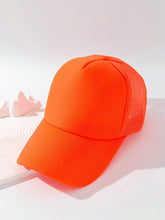 1pc Solid Color Mesh Simple Casual Baseball Cap - Orange