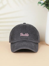 Letter Print Vintage Baseball Cap - Black