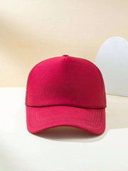 1pc Solid Color Mesh Simple Casual Baseball Cap Halloween - Burgundy