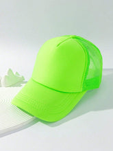 1pc Neon Green Mesh Baseball Cap - Green