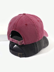 2pcs Embroidered Mom Dad Vintage Couple Baseball Caps - Black Wine Red