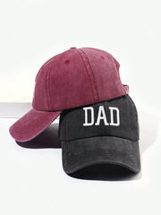 2pcs Embroidered Mom Dad Vintage Couple Baseball Caps - Black Wine Red