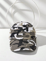 Fashionable Unisex Washed Denim Camouflage Baseball Cap - GrayD