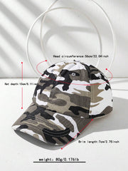 Fashionable Unisex Washed Denim Camouflage Baseball Cap - GrayD