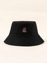 1pc Embroidered Bucket Hat - Black - www.thetreasurebox.me