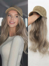 Baseball Cap with Attached Short Wavy Curly Hair - Brown Highlight