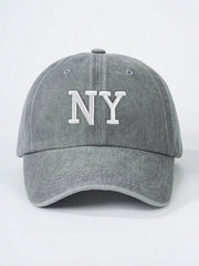 1pc Men's Embroidered NY Washed Baseball Cap With Adjustable Strap
