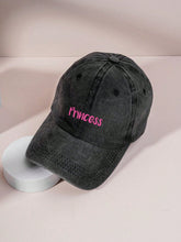 Vintage Washed Letter Print Baseball Cap - Black - www.thetreasurebox.me