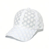 1pc Floral Design Foldable Hat - White