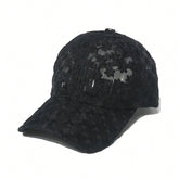 1pc Floral Design Foldable Hat - Black