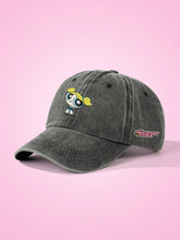 THE POWERPUFF Bubbles Embroidery Side Letter Graphic Gray Baseball Cap