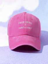 Embroidered 'THICK THIGHSxTHIN PATIENCE' Washed Baseball Cap