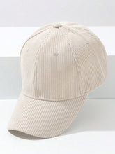 1pc Minimalist Solid Color Corduroy Baseball Cap