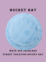 1pc Polyester Casual Street Style Sun Wave Pattern Bucket Hat