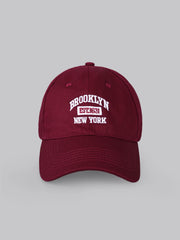 1pc Wine Red Oversized Brim Sun-Shading Versatile Baseball Cap