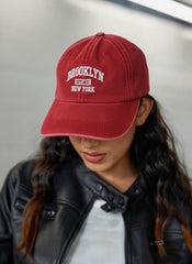 1pc Wine Red Oversized Brim Sun-Shading Versatile Baseball Cap