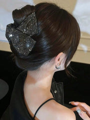 Sparkling Rhinestone Bow Hair Clip Large Crystal Bow Hair Barrette