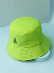 1pc Embroidered "No Bad Vibes" Letter Breathable Bucket Hat