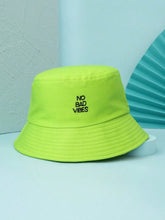 1pc Embroidered "No Bad Vibes" Letter Breathable Bucket Hat