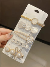 5pcs Women Pearl & Rhinestone Hair Clip Set