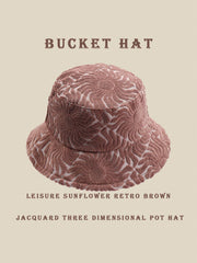 1pc Casual Sunwave Polyester Seashell Jacquard Decor Bucket Hat