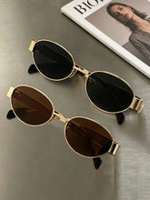 2pcs Vintage Oval Metal Frame Eyeglasses