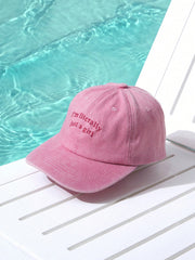 1pc Embroidered "I'm Literally Just A Girl" Baseball Cap