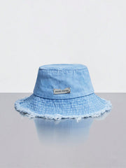 Rollcall Letter Label Frayed Brim Versatile Lightweight Bucket Hat