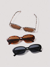 3pc Oval Frame Sunglasses Set Classic Style