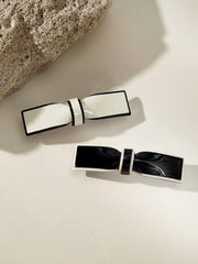 2pcs Bow Decor French Clip For Daily Casual Outing Wear Cute Hair Slide