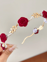 Flower & Faux Pearl Decor Headband