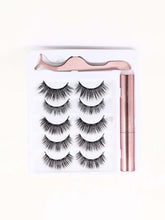5pairs Wild Card Magnetic False Eyelashes With Eyeliner & Clipper