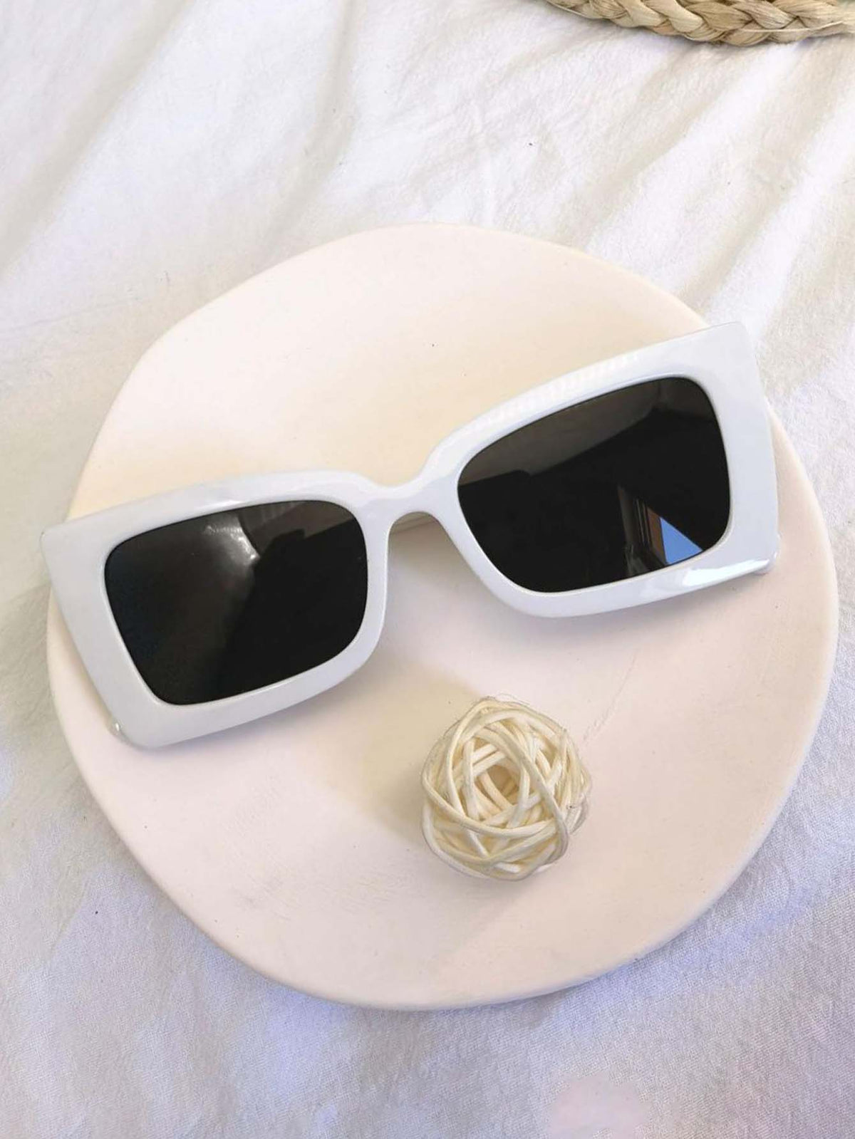 Women Square Frame Sunglasses White - FD ⚡