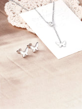 3pcs Butterfly Stainless Steel Pearl Jewelry Set