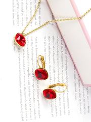 3pcs Stainless Steel Gold Necklace Earrings Jewelry Set