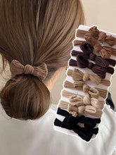 10pcs Solid Color Butterfly Decorated Elastic Hair Ties - Multicolor