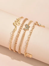 4pcs Lock Charm Anklet