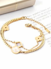 Clover Charm Layered Chain Bracelet